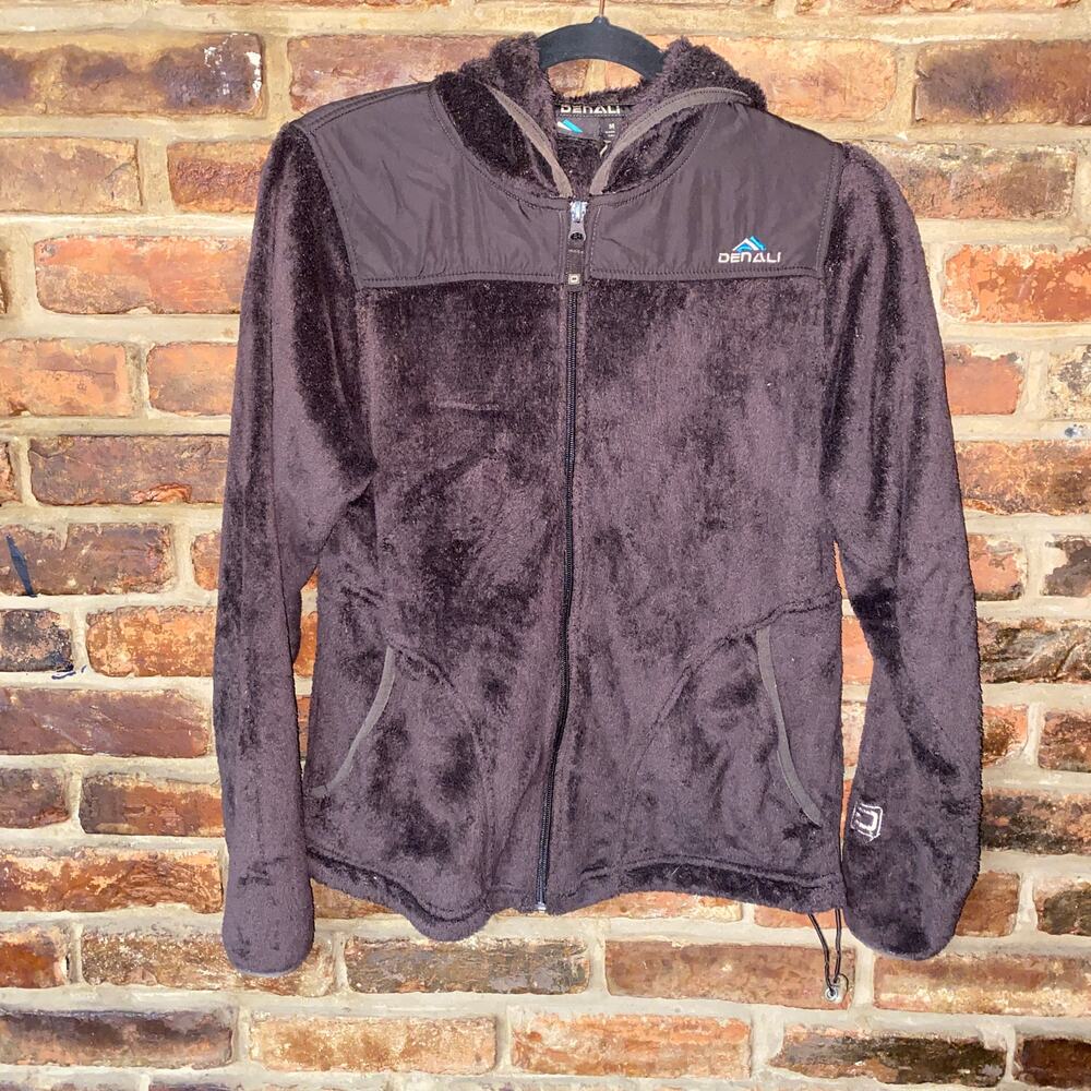 Denali Brown Faux Fur Fleece Full Zip-Up Jacket Women's Size Medium
